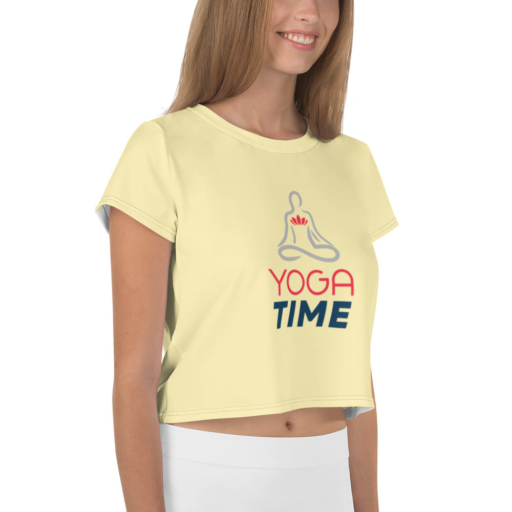 YOGA TIME - All-Over Print Crop Tee