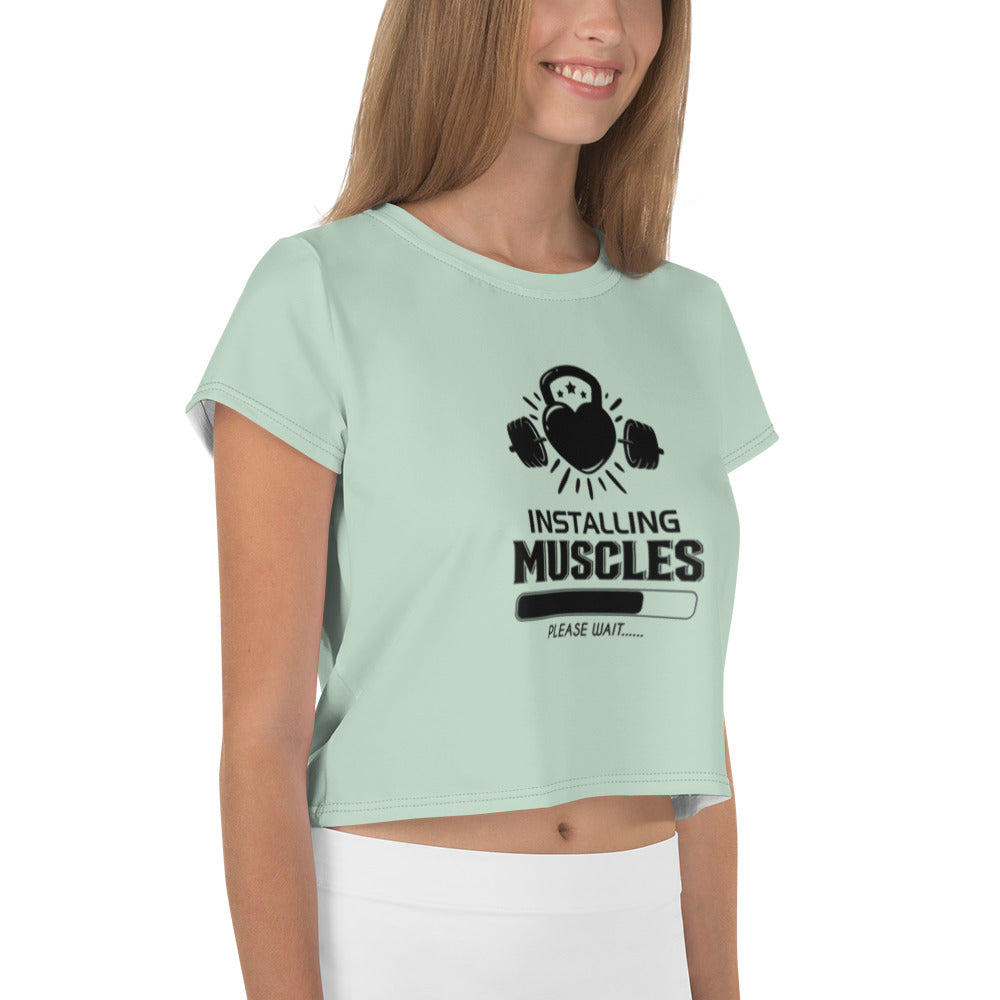 INSTALLING MUSCLES - All-Over Print Crop Tee