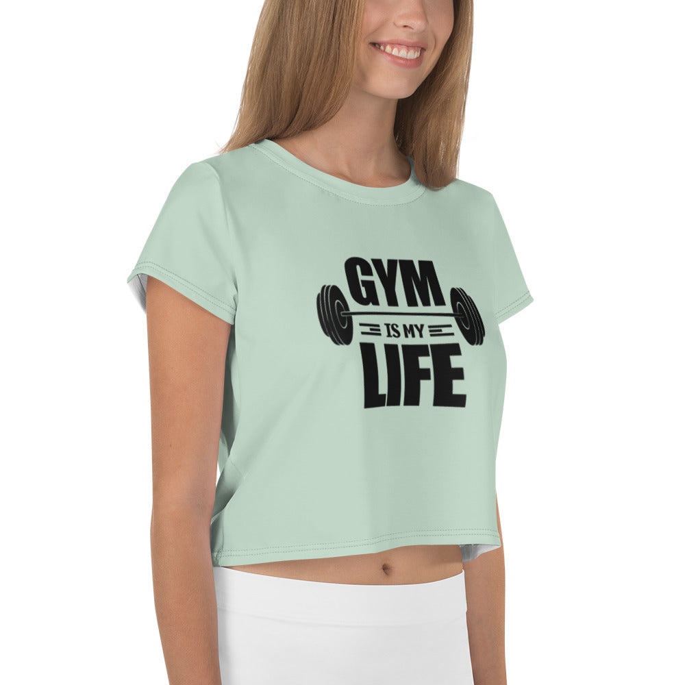 GYM IS MY LIFE - All-Over Print Crop Tee