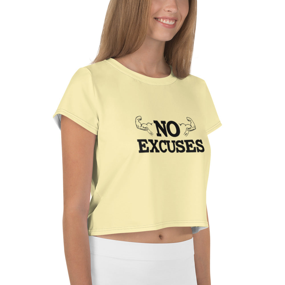 NO EXCUSES - All-Over Print Crop Tee