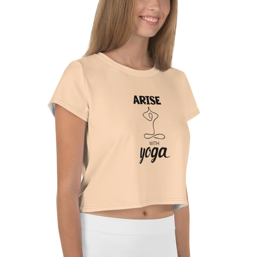 ARISE WITH YOGA - All-Over Print Crop Tee