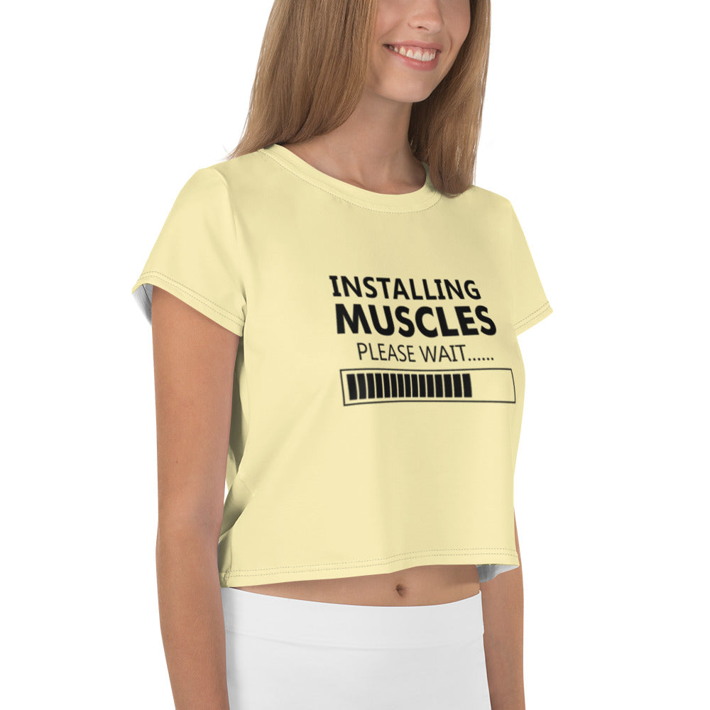 INSTALLING MUSCLES - All-Over Print Crop Tee