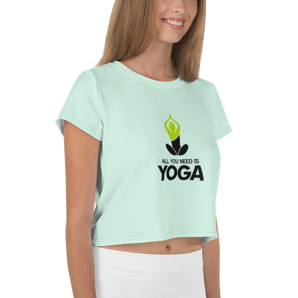 ALL YOU NEED IS YOGA - All-Over Print Crop Tee