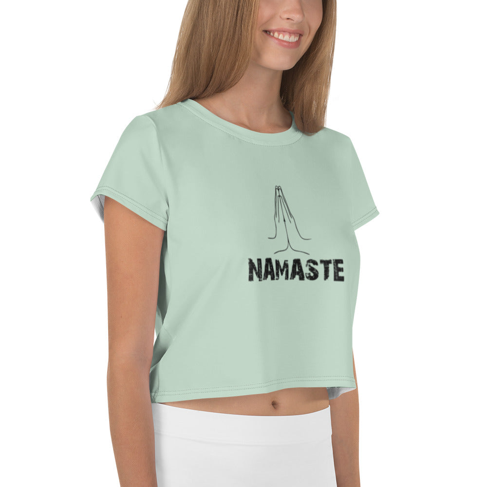 NAMASTE - All-Over Print Crop Tee