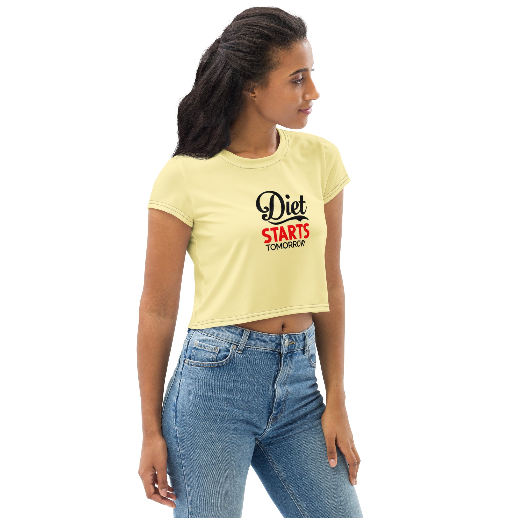 DIET STARTS TOMORROW - All-Over Print Crop Tee