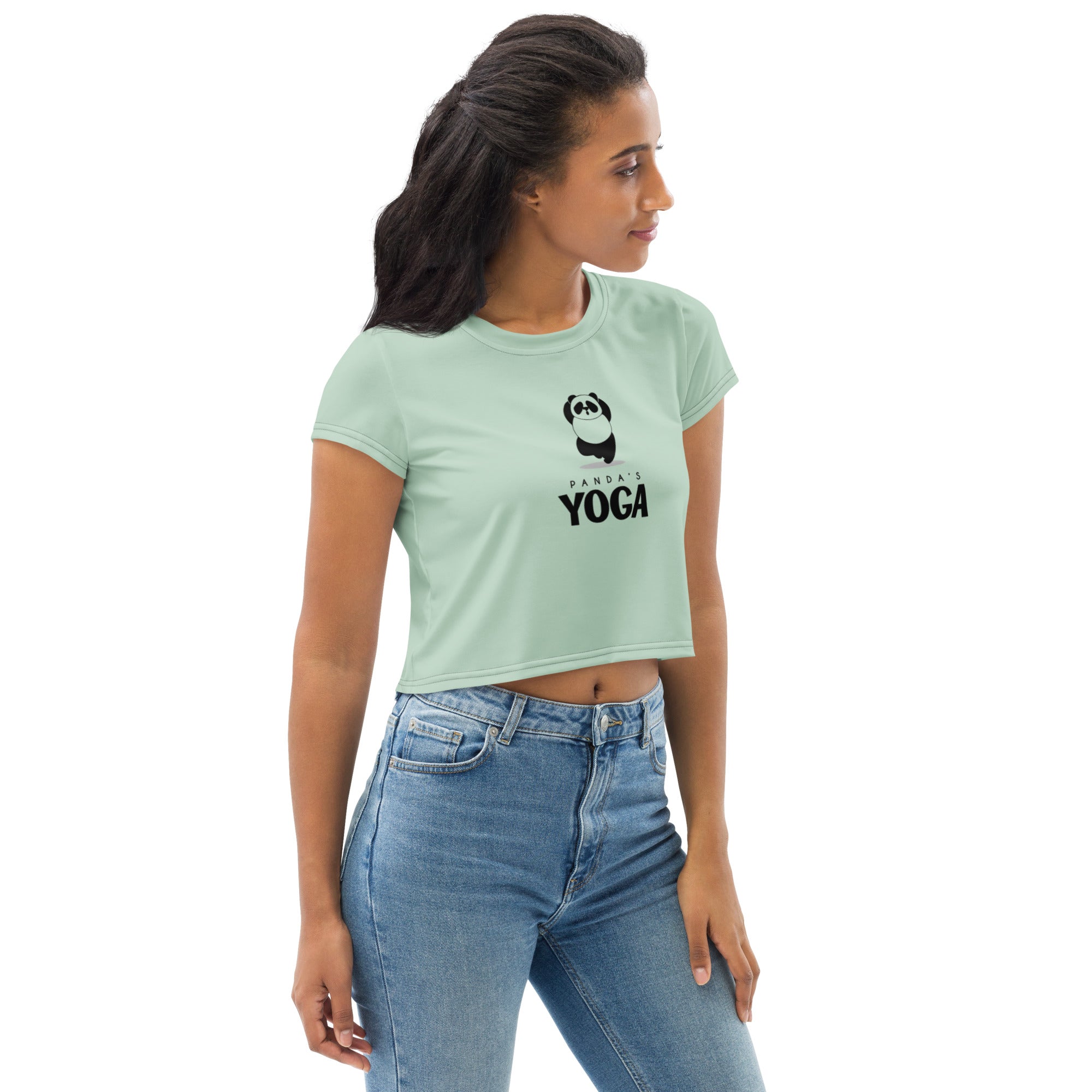 PANDA'S YOGA - All-Over Print Crop Tee