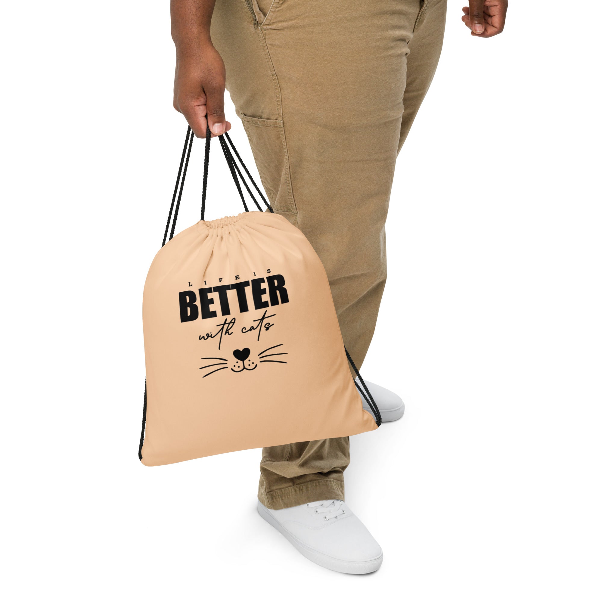 LIFE IS BETTER WITH CATS - Drawstring bag