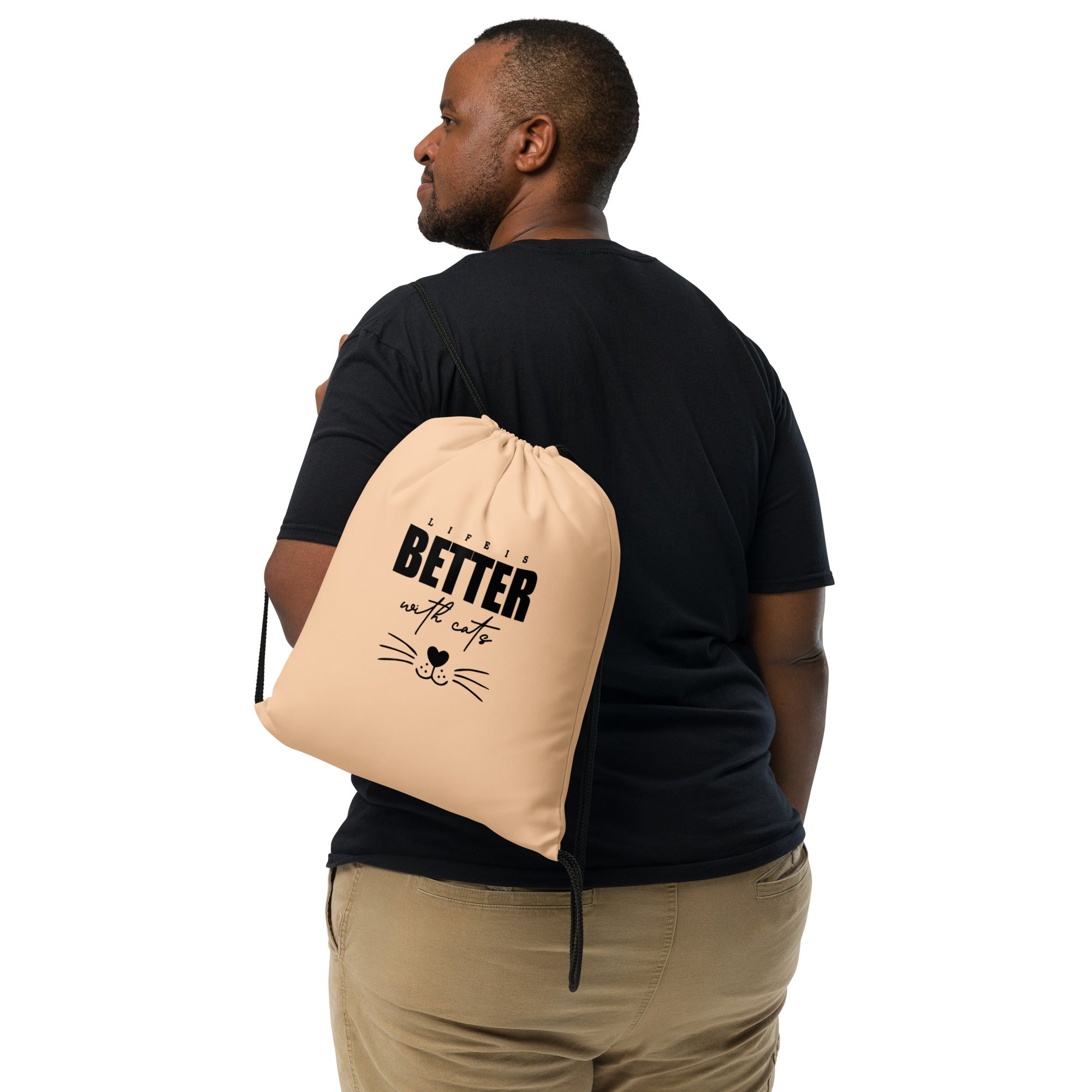 LIFE IS BETTER WITH CATS - Drawstring bag