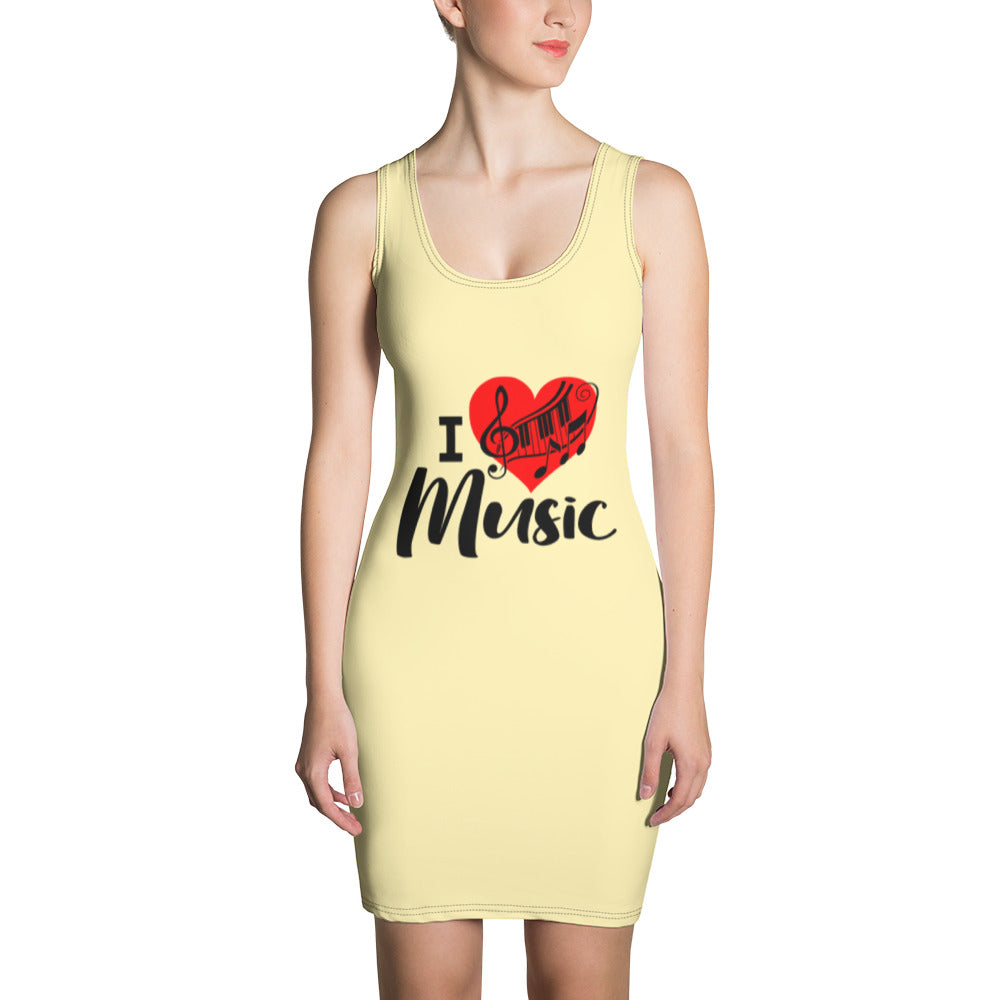 I LOVE MUSIC - Sublimation Cut & Sew Dress