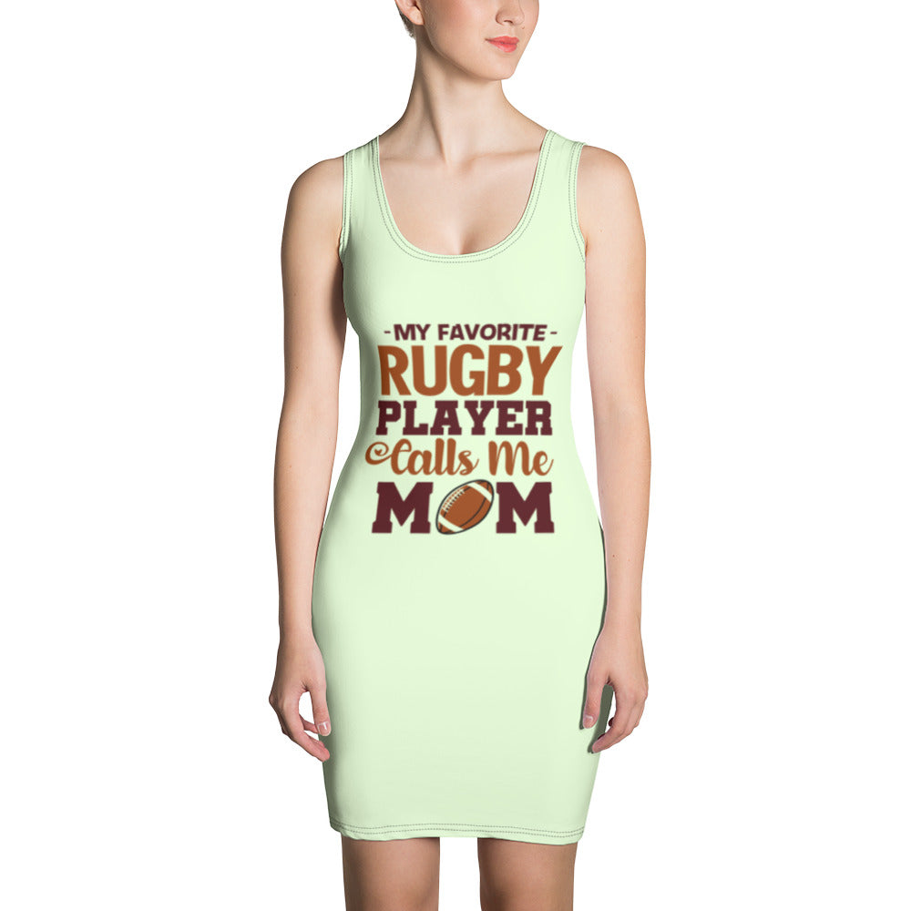 MY FAVORITE RUGBY PLAYER CALLS ME MOM - Sublimation Cut & Sew Dress