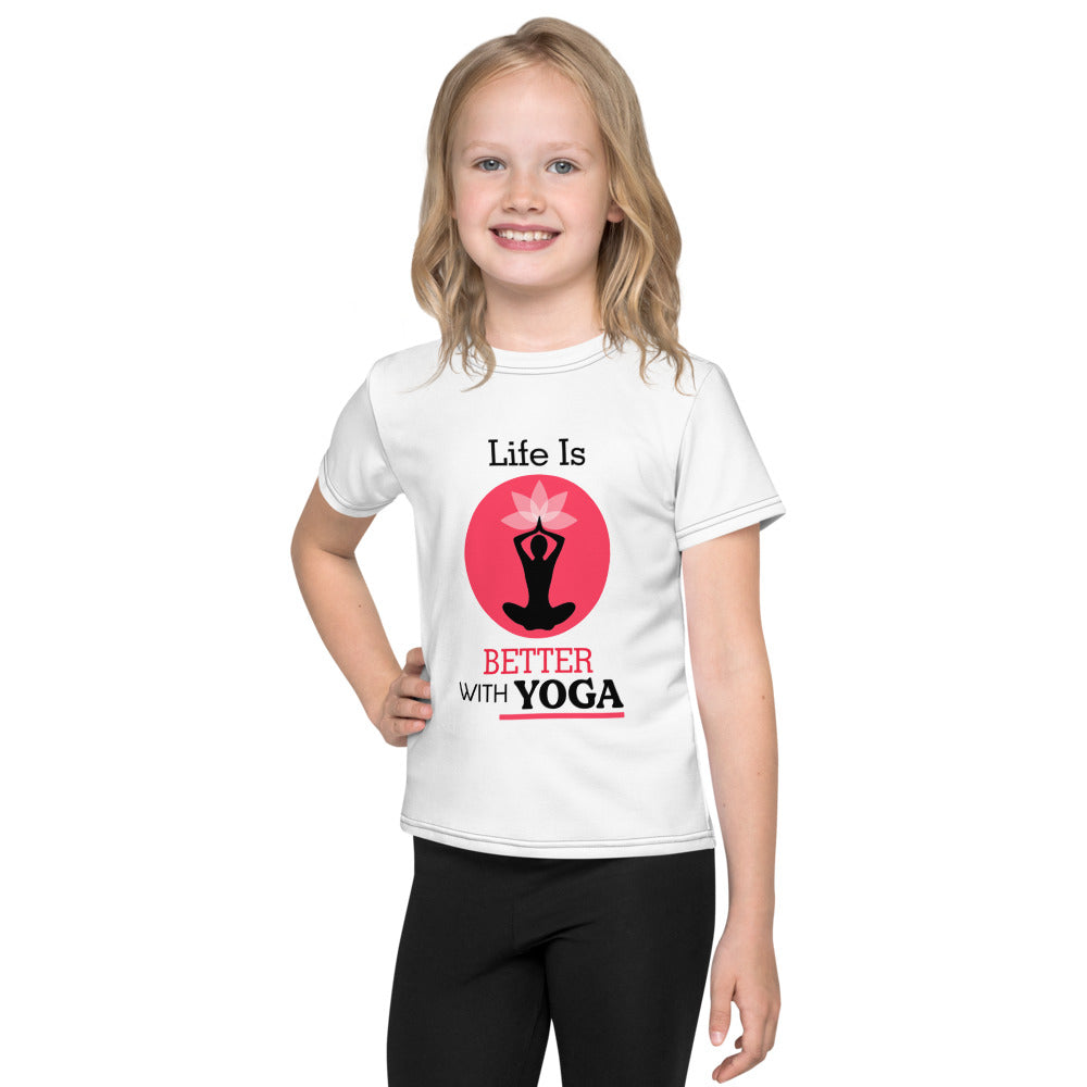 LIFE IS BETTER WITH YOGA - Kids crew neck t-shirt