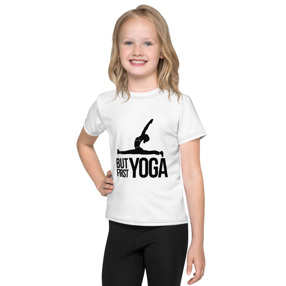 BUT FIRST YOGA - Kids crew neck t-shirt