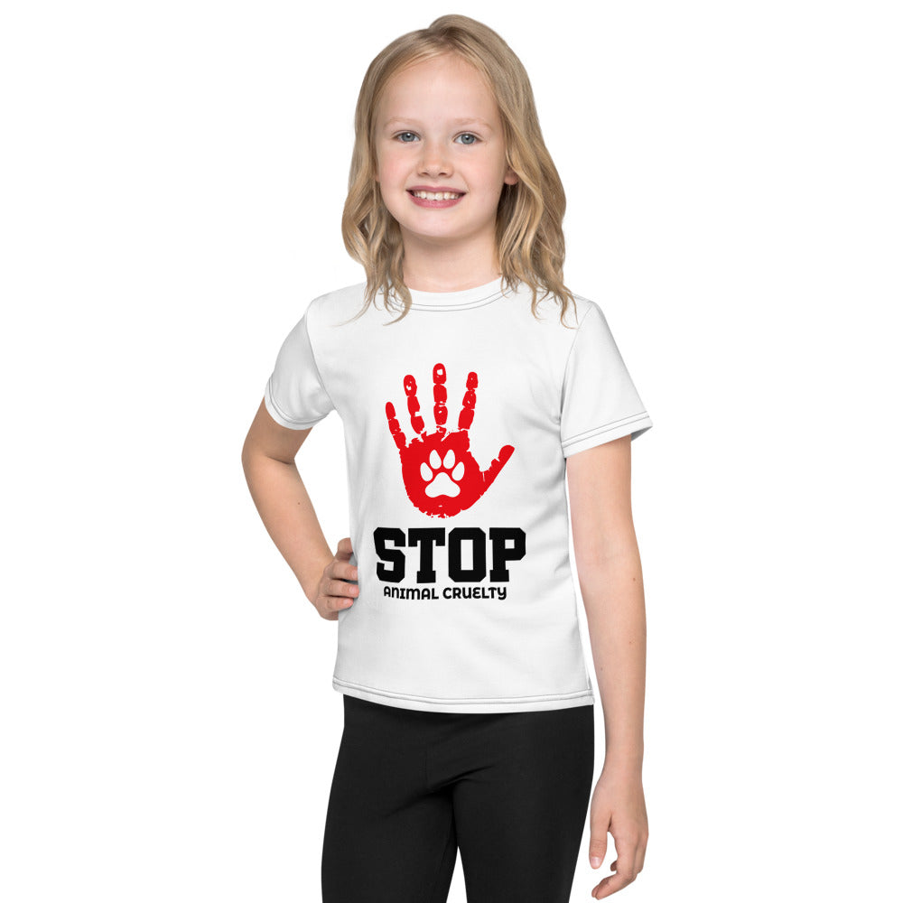 STOP ANIMAL CRUELTY - Kids crew neck t-shirt