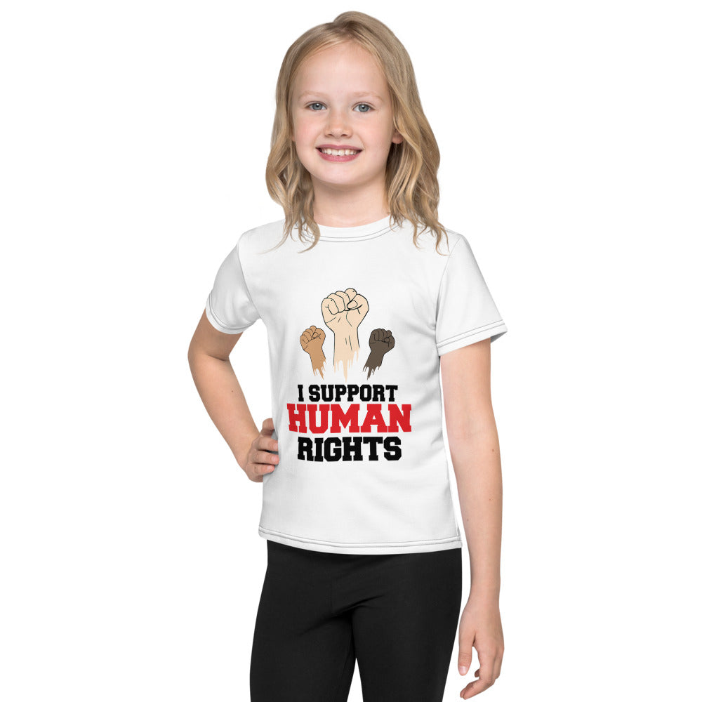 I SUPPORT HUMAN RIGHTS - Kids crew neck t-shirt