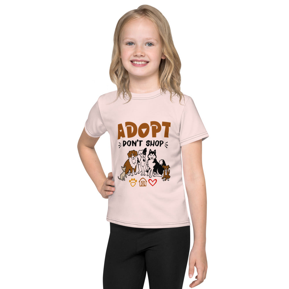 ADOPT DON'T SHOP - Kids crew neck t-shirt