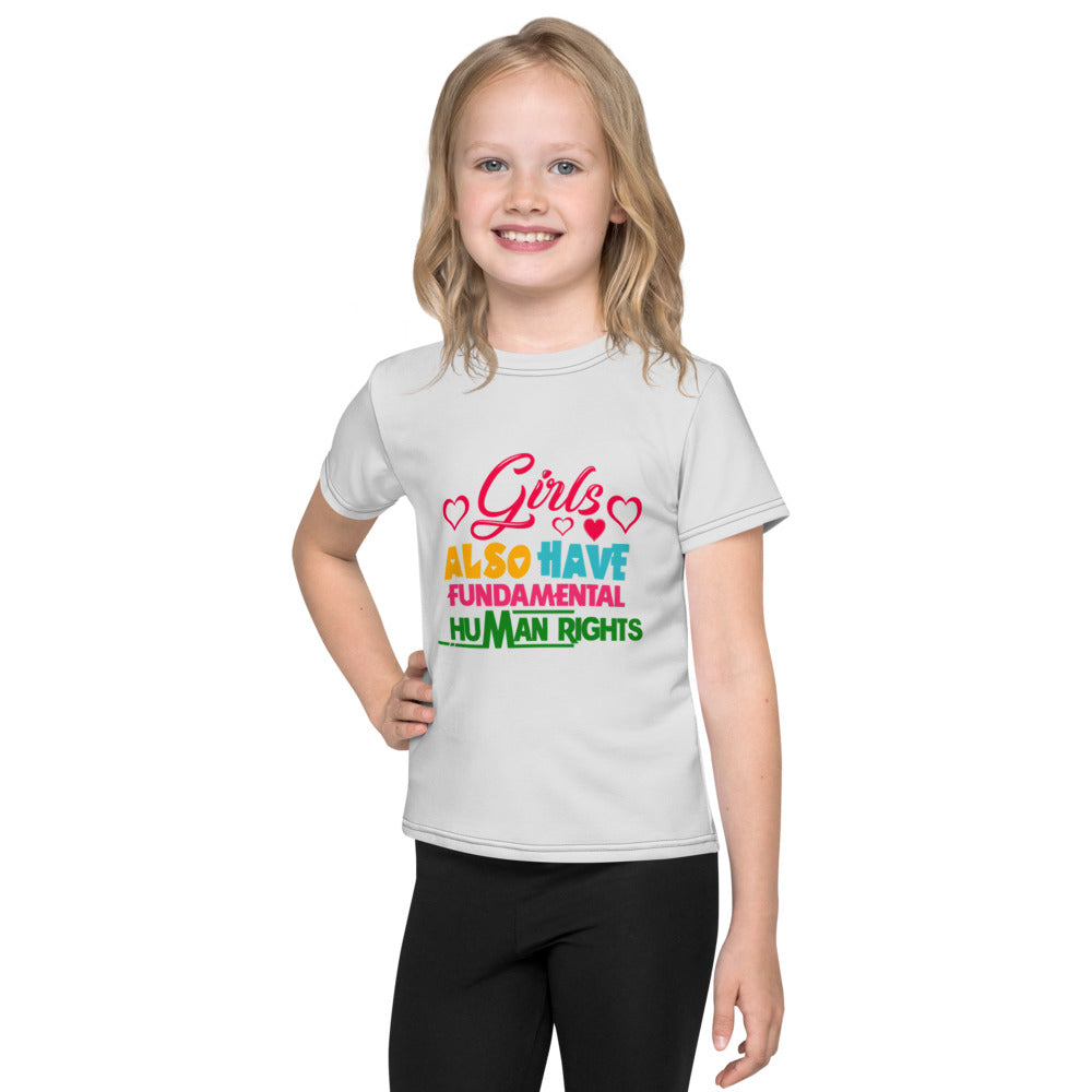 GIRLS ALSO HAVE FUNDAMENTAL HUMAN RIGHTS - Kids crew neck t-shirt