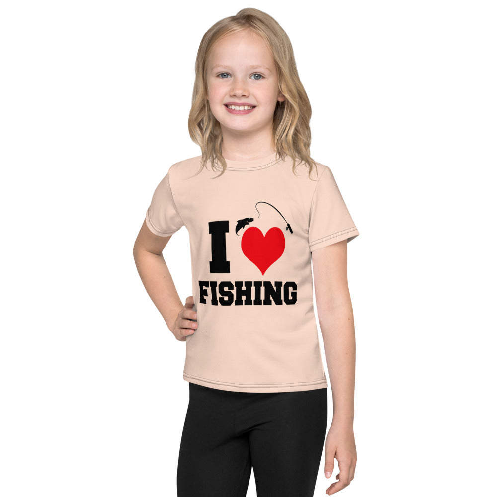 I LOVE FISHING - Kids crew neck t-shirt