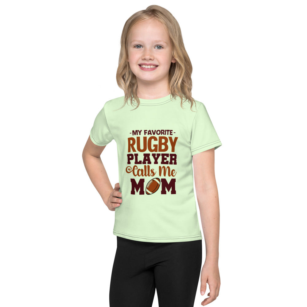 MY FAVORITE RUGBY PLAYER CALLS ME MOM - Kids crew neck t-shirt