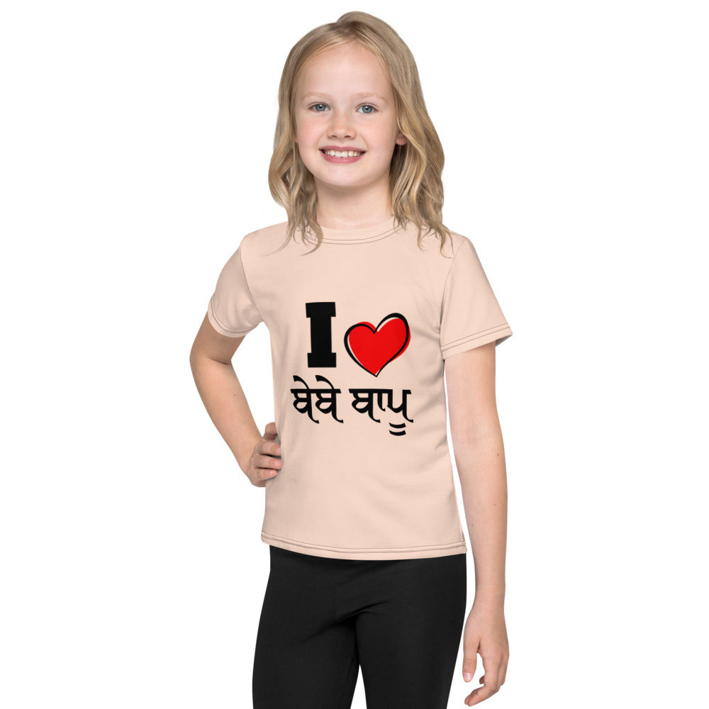 I LOVE BEBE BAPPU - Kids crew neck t-shirt