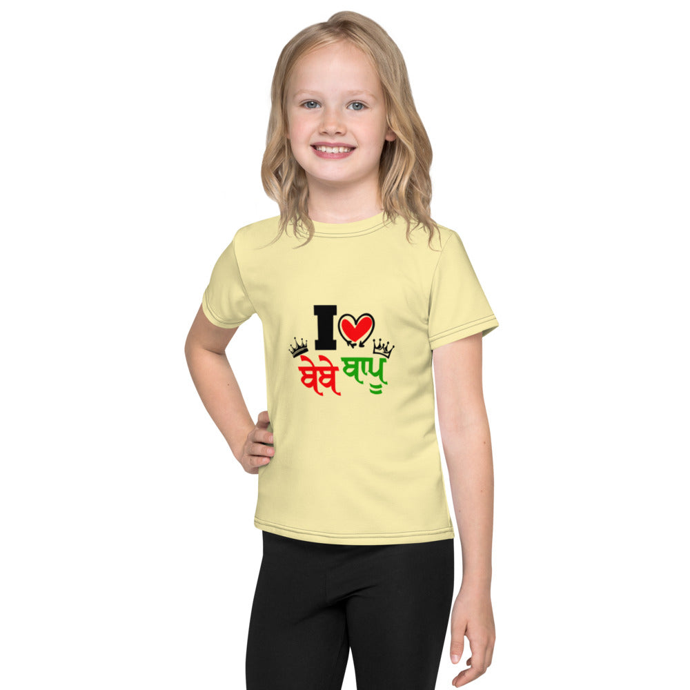 I LOVE BEBE BAPU - Kids crew neck t-shirt