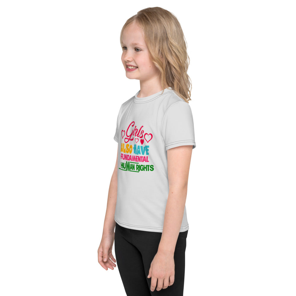 GIRLS ALSO HAVE FUNDAMENTAL HUMAN RIGHTS - Kids crew neck t-shirt