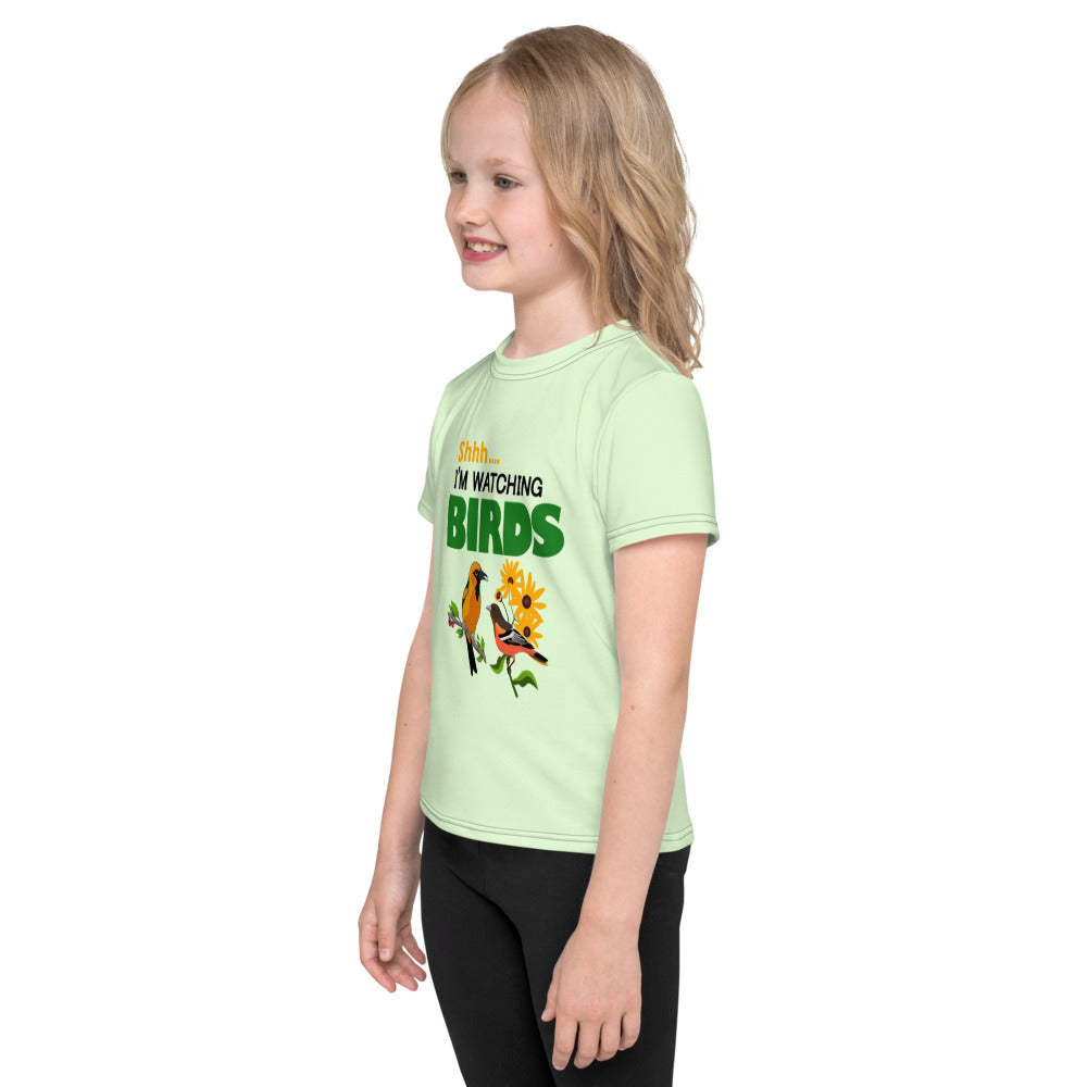 SHHH... I'M WATCHING BIRDS - Kids crew neck t-shirt