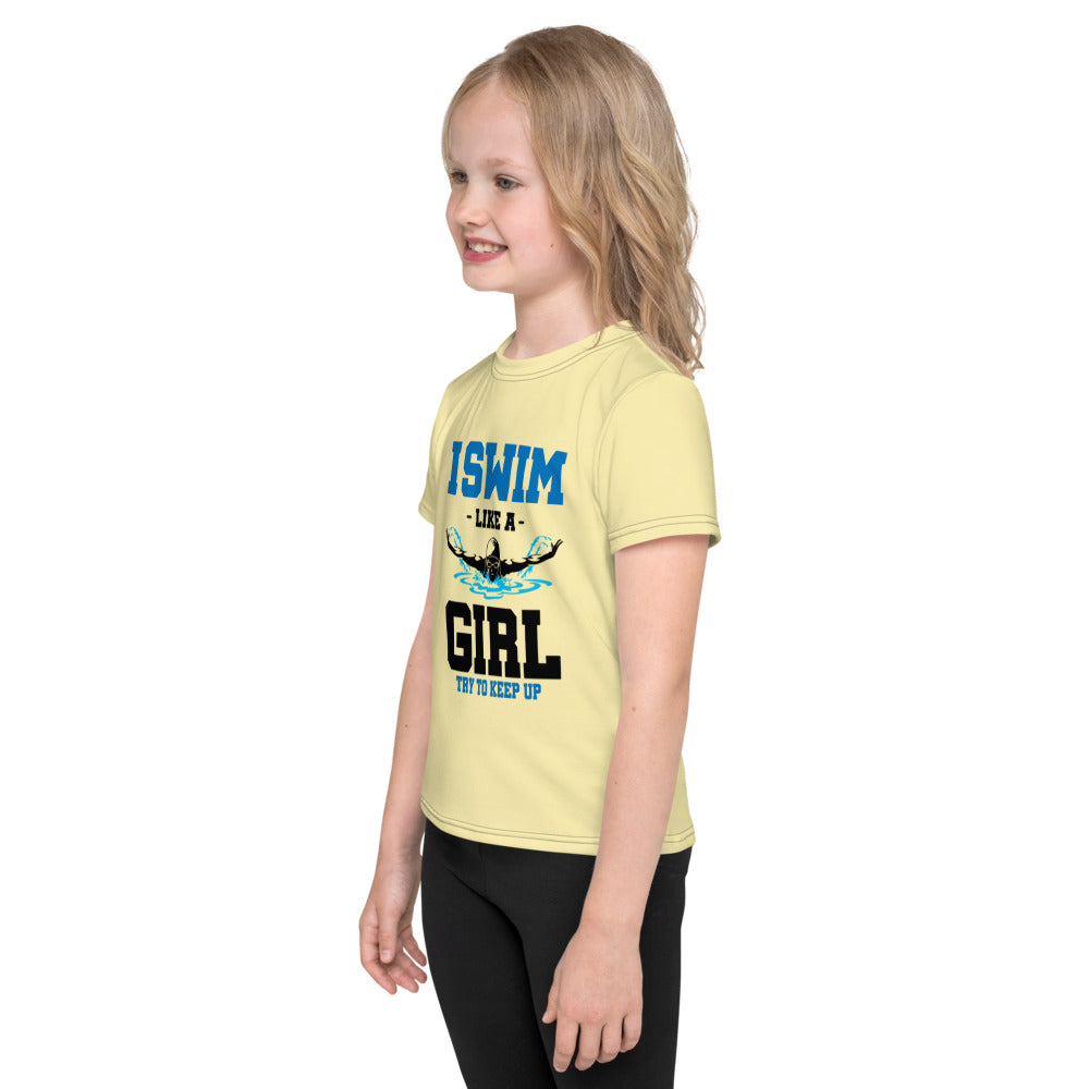 I SWIM LIKE A GIRL TRY TO KEEP UP - Kids crew neck t-shirt