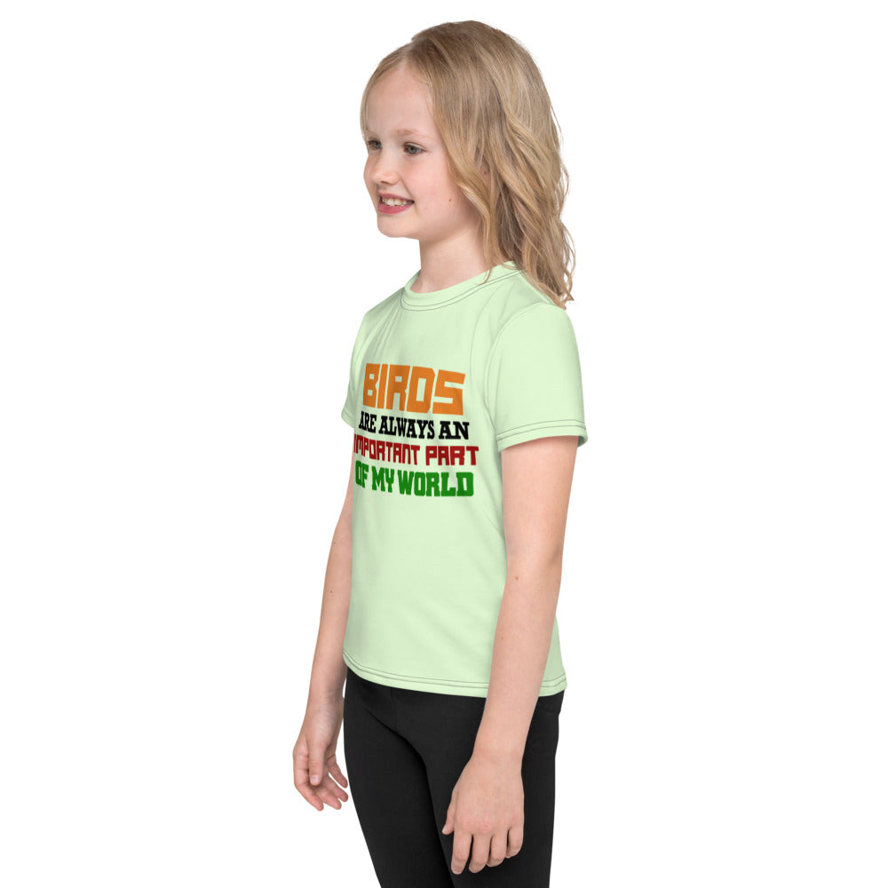 BIRDS ARE ALWAYS AN IMPORTANT PART OF MY WORLD - Kids crew neck t-shirt