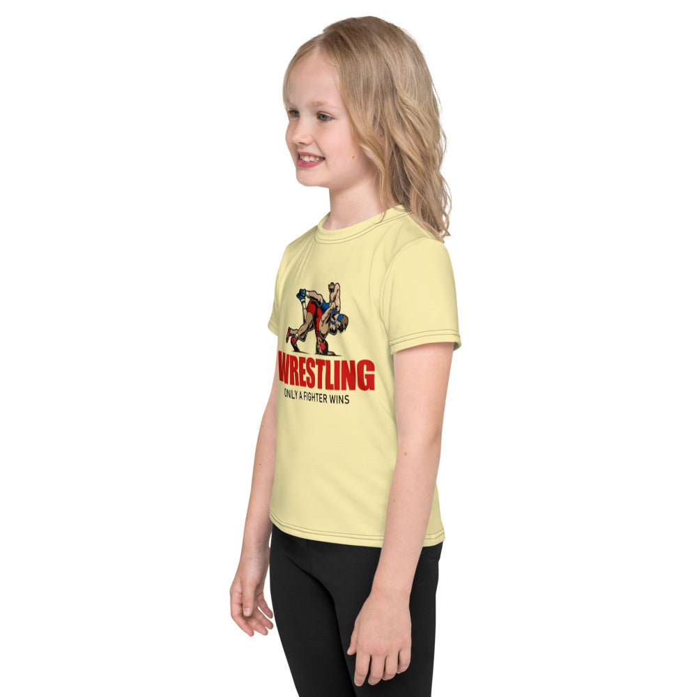 WRESTLING ONLY A FIGHTER WINS - Kids crew neck t-shirt