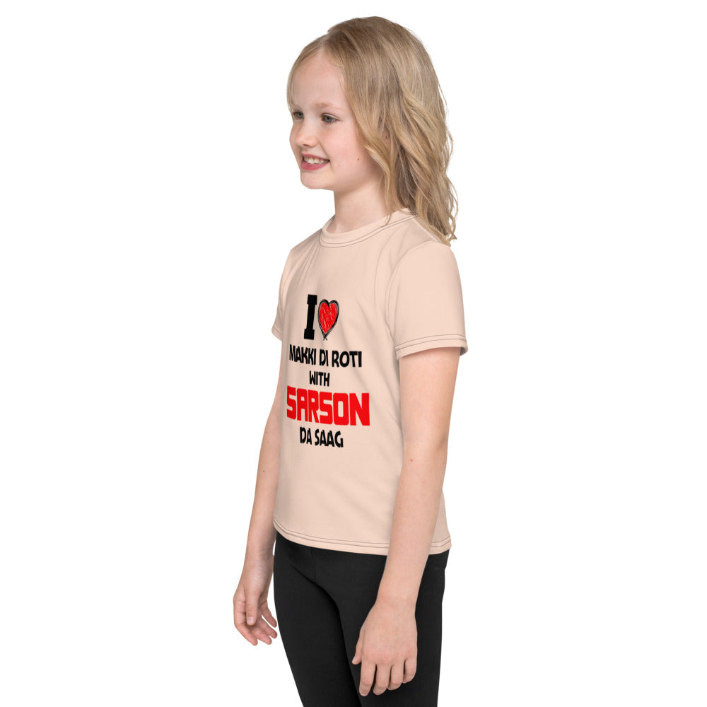 I LOVE MAKKI DI ROTI - Kids crew neck t-shirt