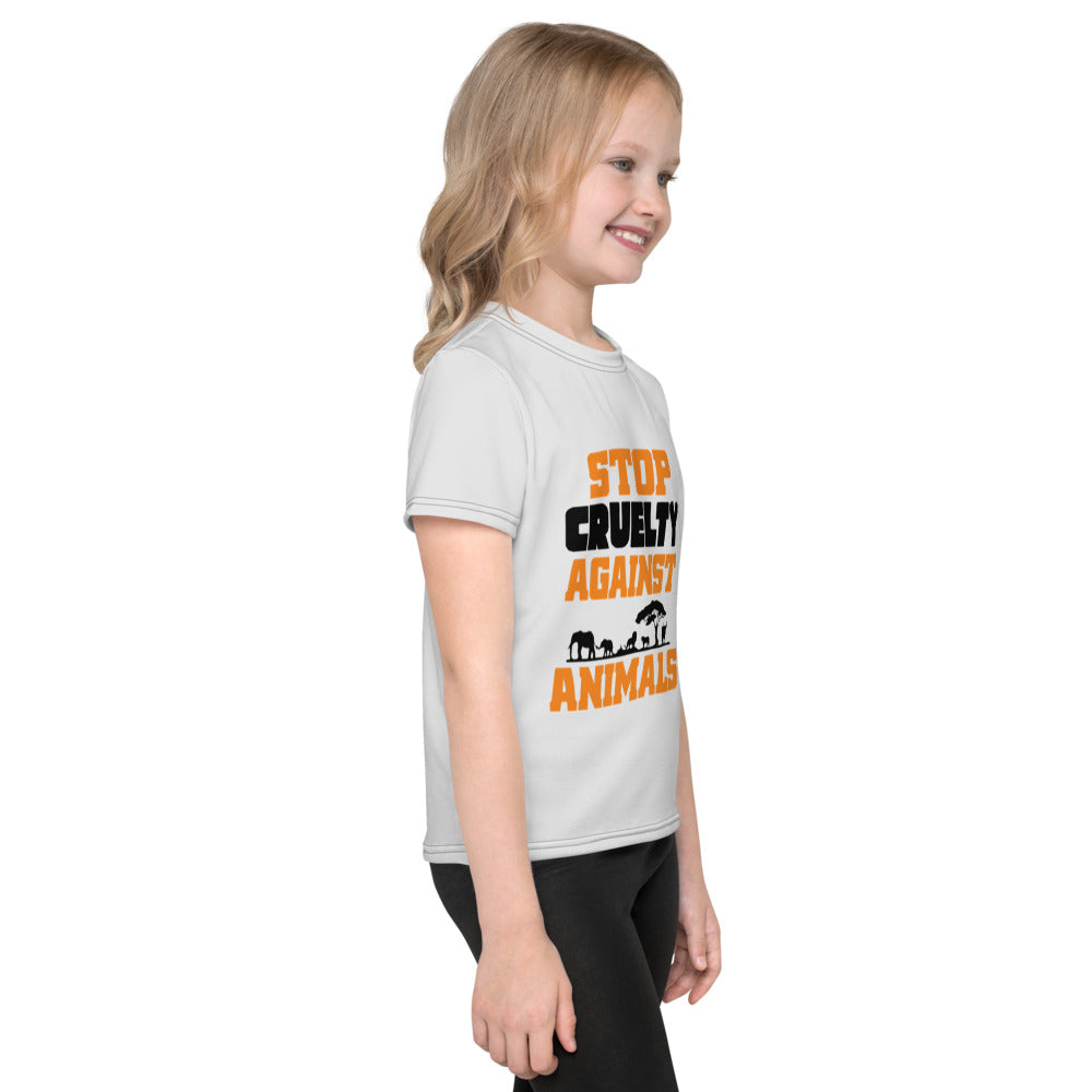 STOP CRUELTY AGAINST ANIMALS - Kids crew neck t-shirt