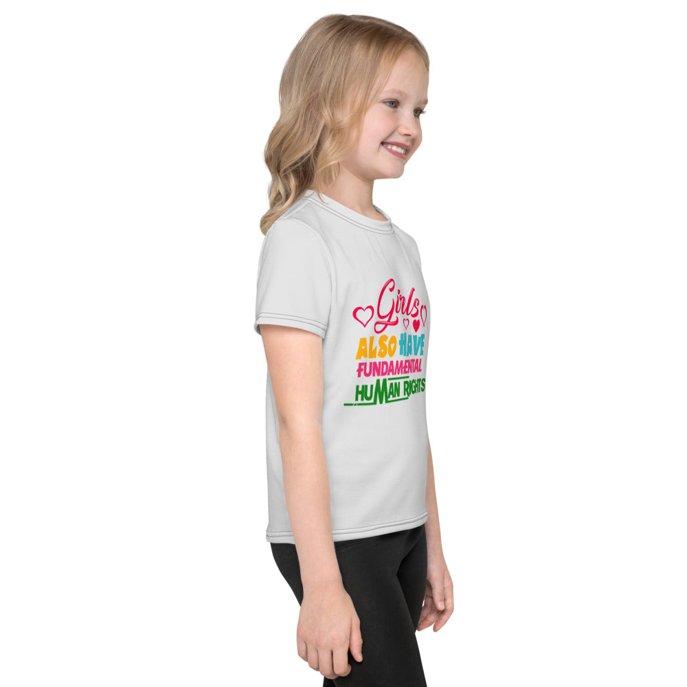 GIRLS ALSO HAVE FUNDAMENTAL HUMAN RIGHTS - Kids crew neck t-shirt