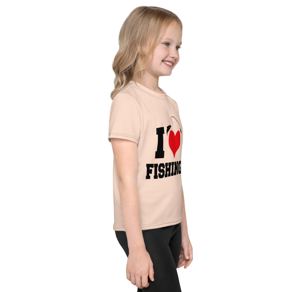 I LOVE FISHING - Kids crew neck t-shirt