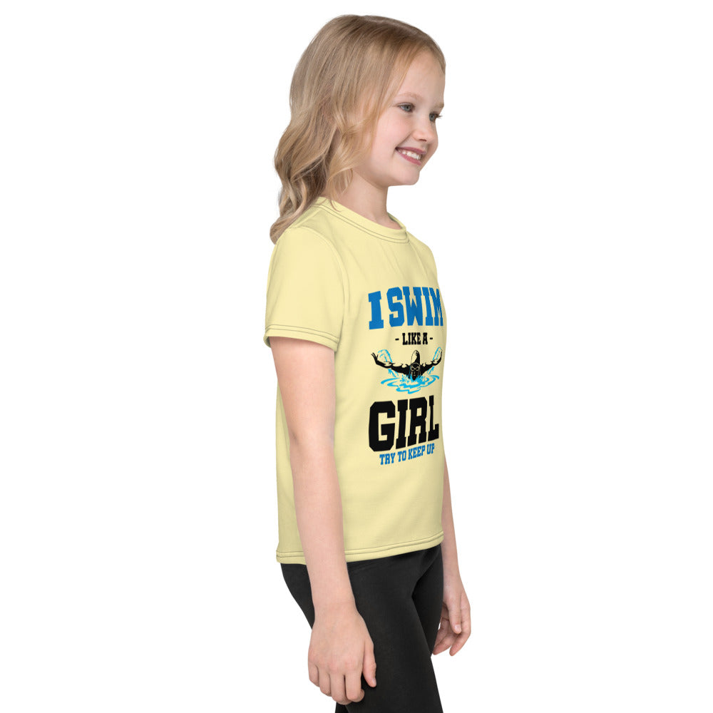 I SWIM LIKE A GIRL TRY TO KEEP UP - Kids crew neck t-shirt