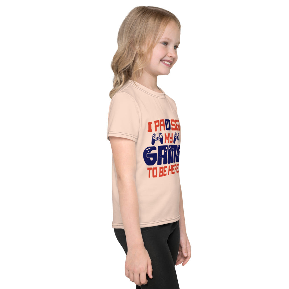 I PAUSED MY GAME TO BE HERE - Kids crew neck t-shirt