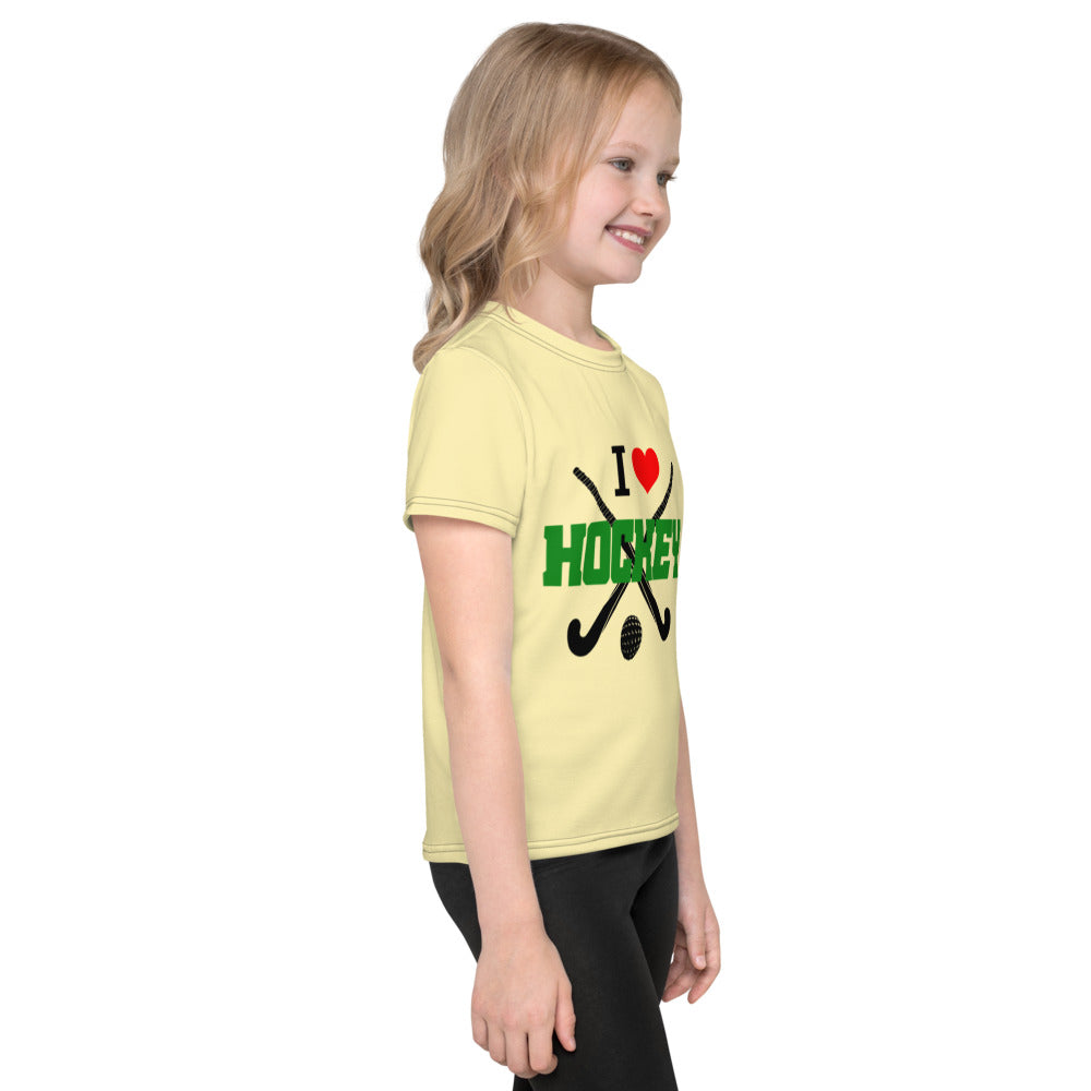 I LOVE HOCKEY - Kids crew neck t-shirt