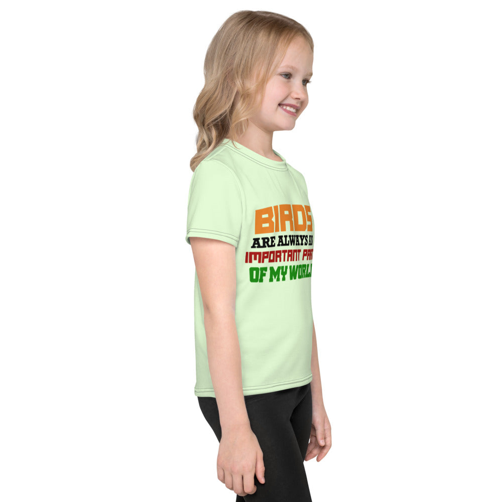 BIRDS ARE ALWAYS AN IMPORTANT PART OF MY WORLD - Kids crew neck t-shirt