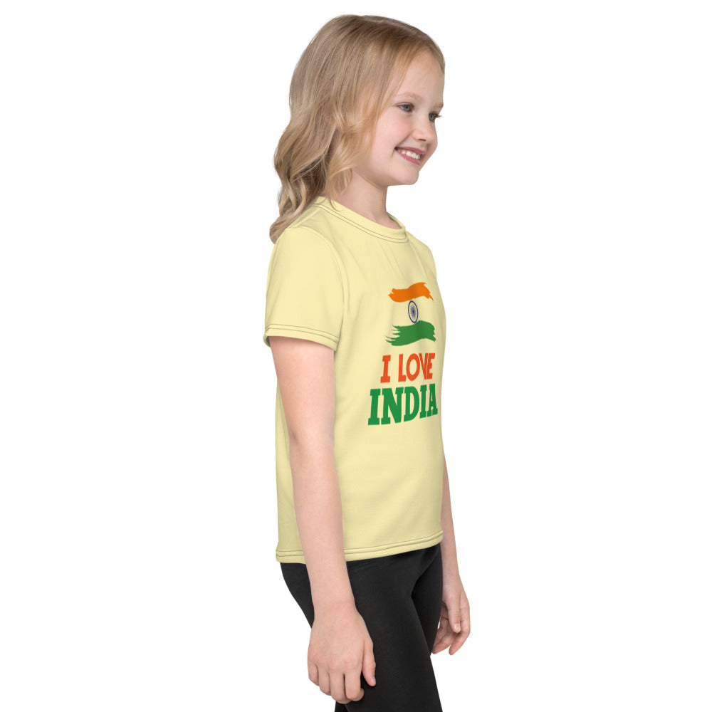 I LOVE INDIA - Kids crew neck t-shirt