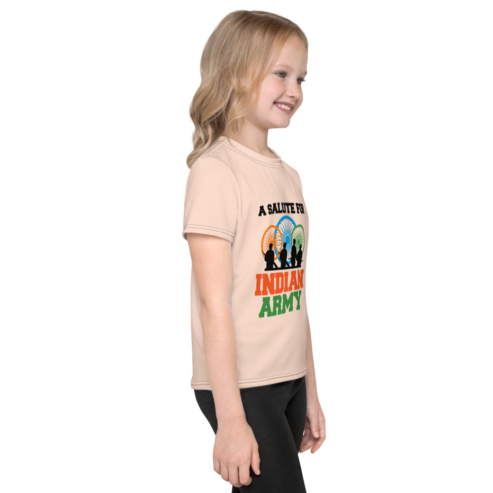 A SALUTE FOR INDIAN ARMY - Kids crew neck t-shirt