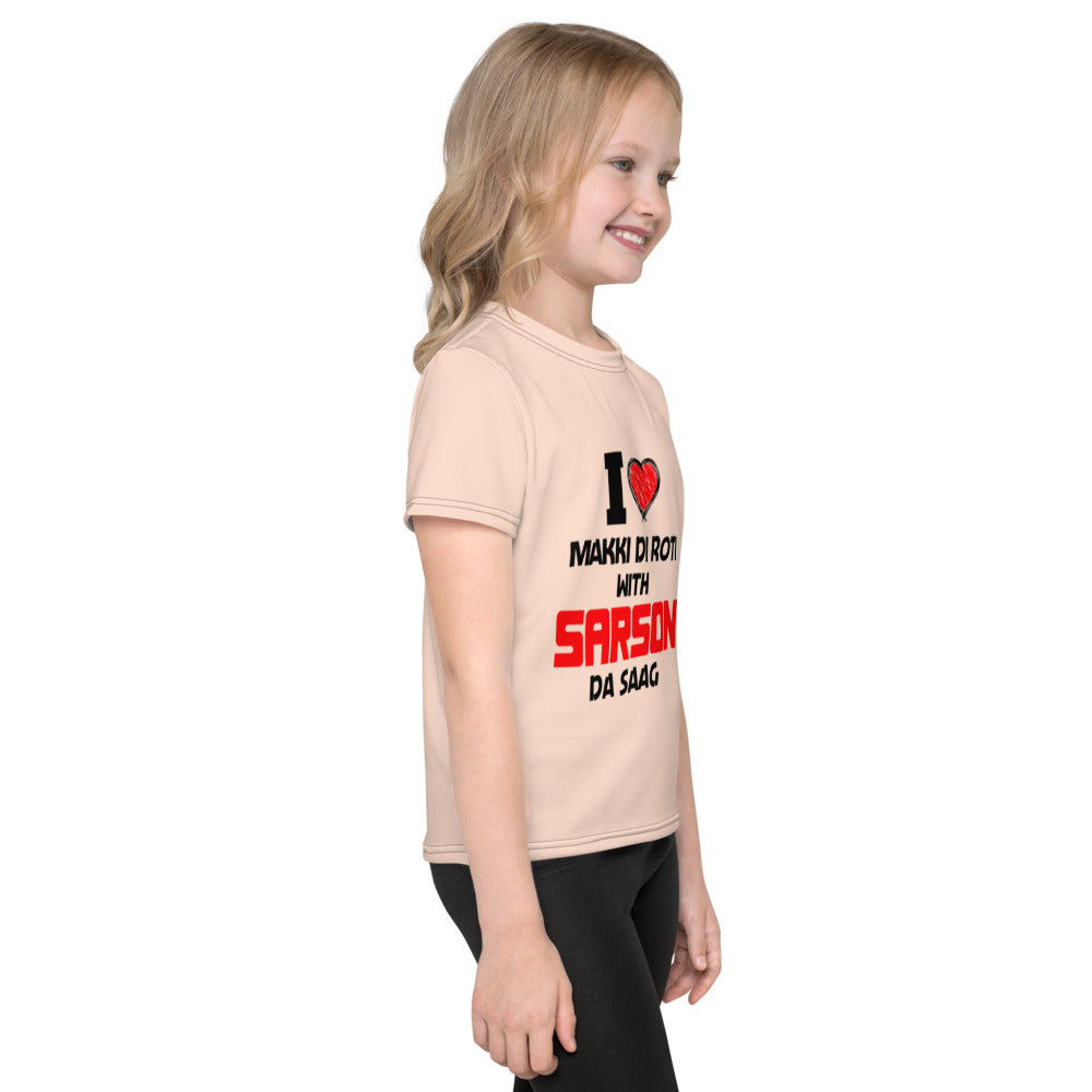 I LOVE MAKKI DI ROTI - Kids crew neck t-shirt