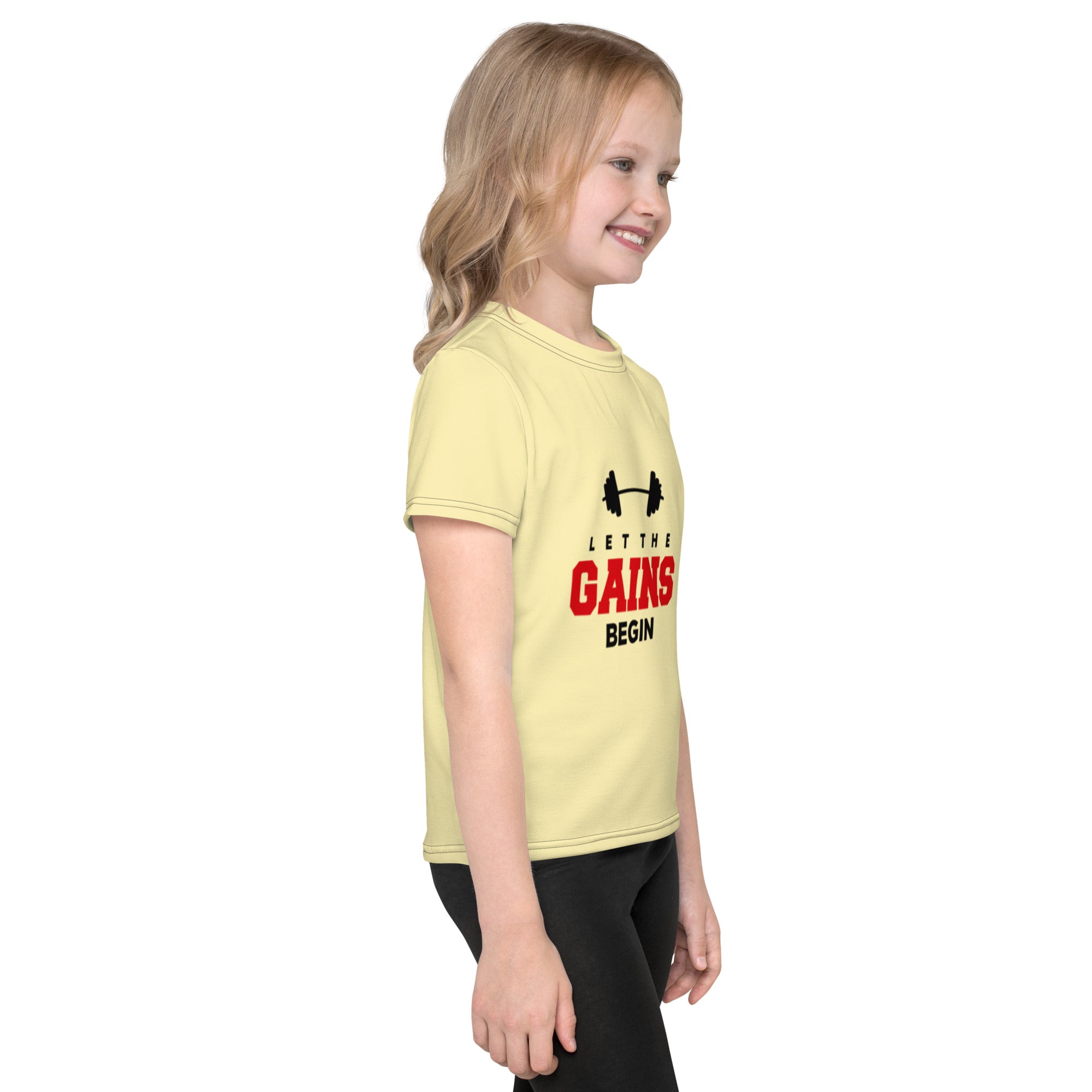 LET THE GAINS BEGIN - Kids crew neck t-shirt