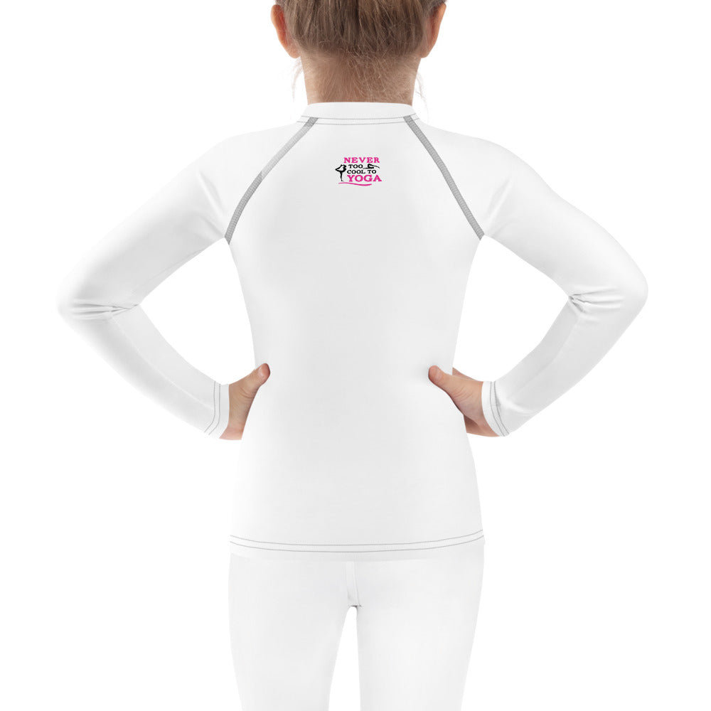 NEVER TOO COOL TO YOGA - Kids Rash Guard