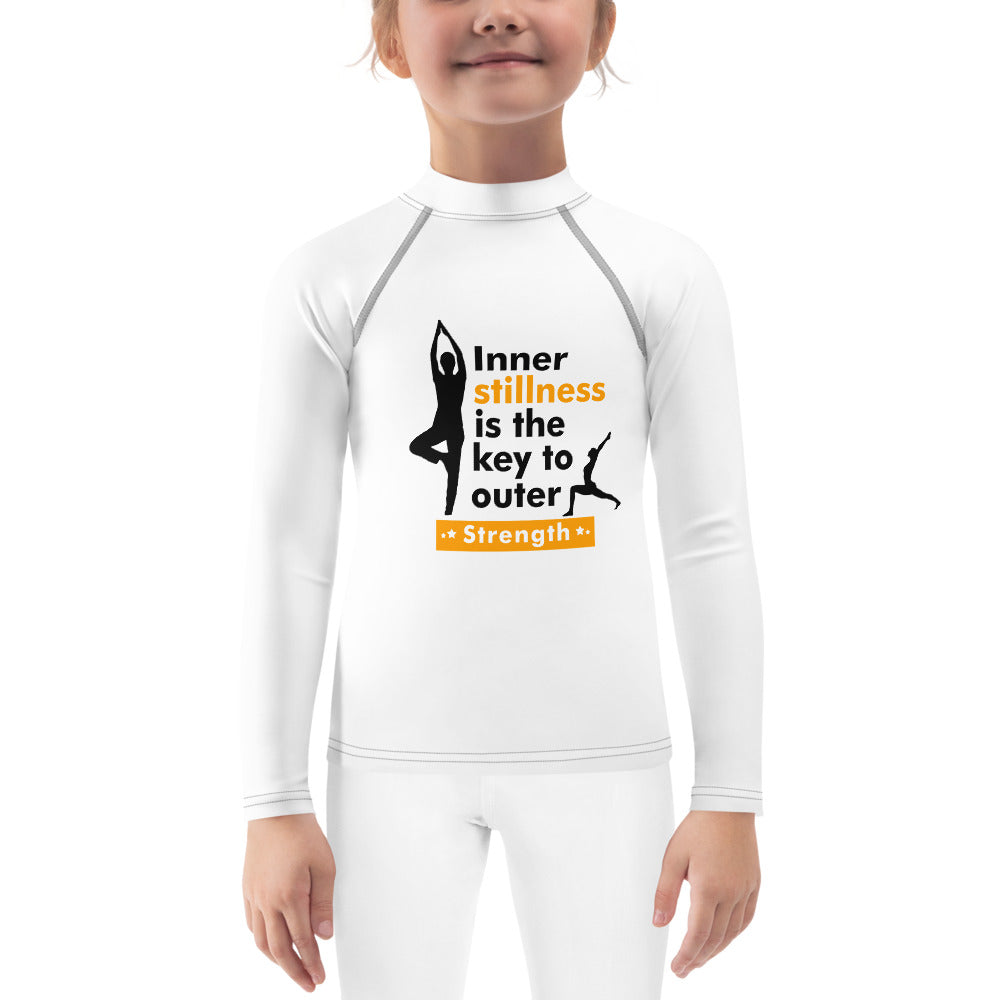 INNER STILLNESS IS THE KEY - Kids Rash Guard