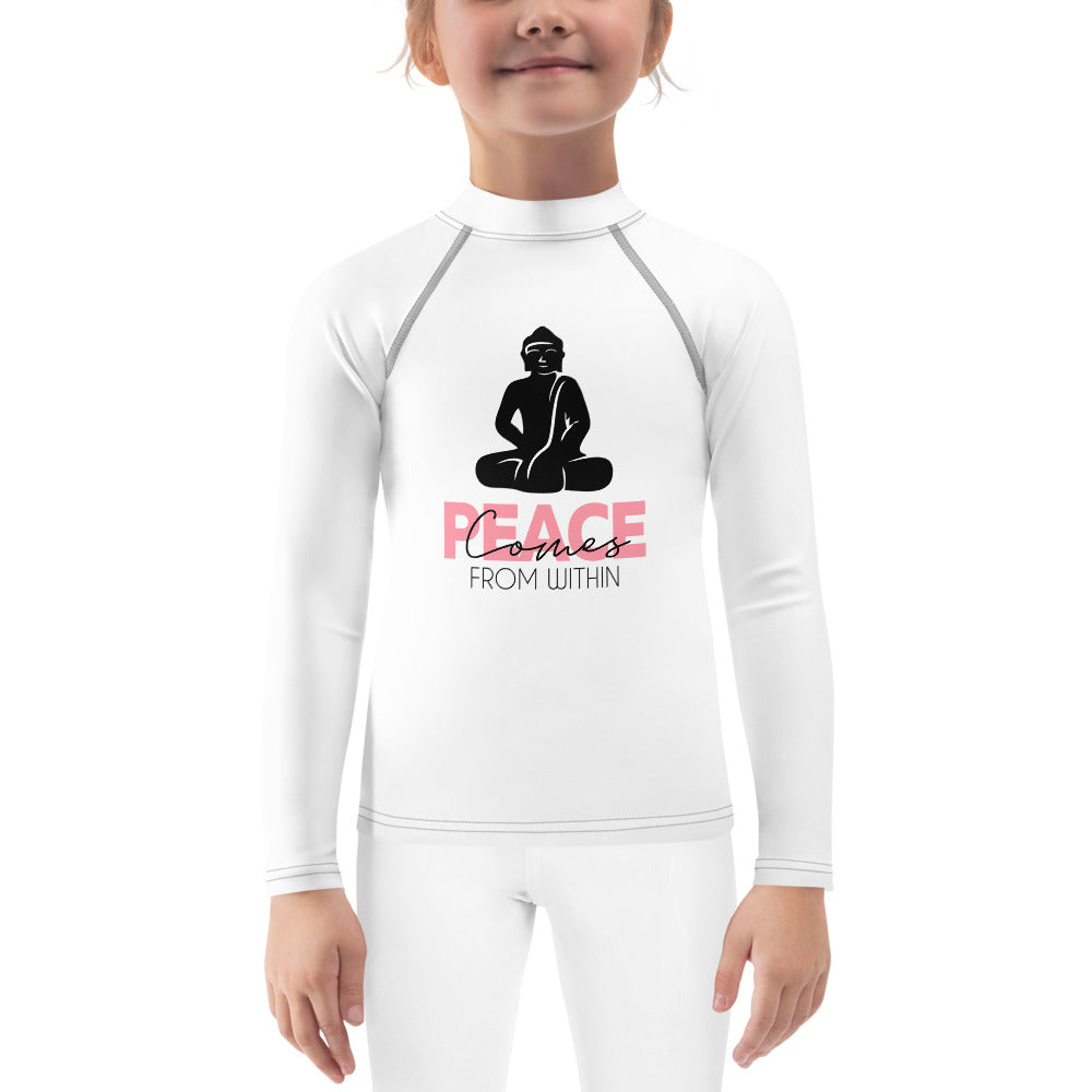 PEACE COMES FROM WITHIN - Kids Rash Guard