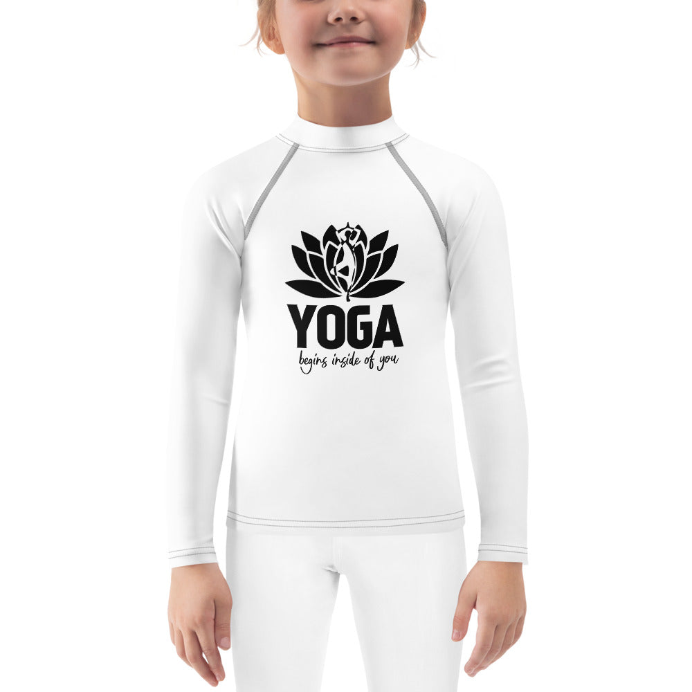 YOGA BEGINS INSIDE OF YOU - Kids Rash Guard