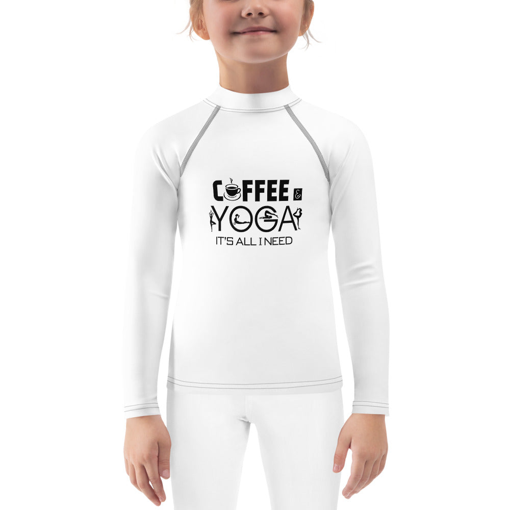 COFFEE & YOGA IT'S ALL I NEED - Kids Rash Guard