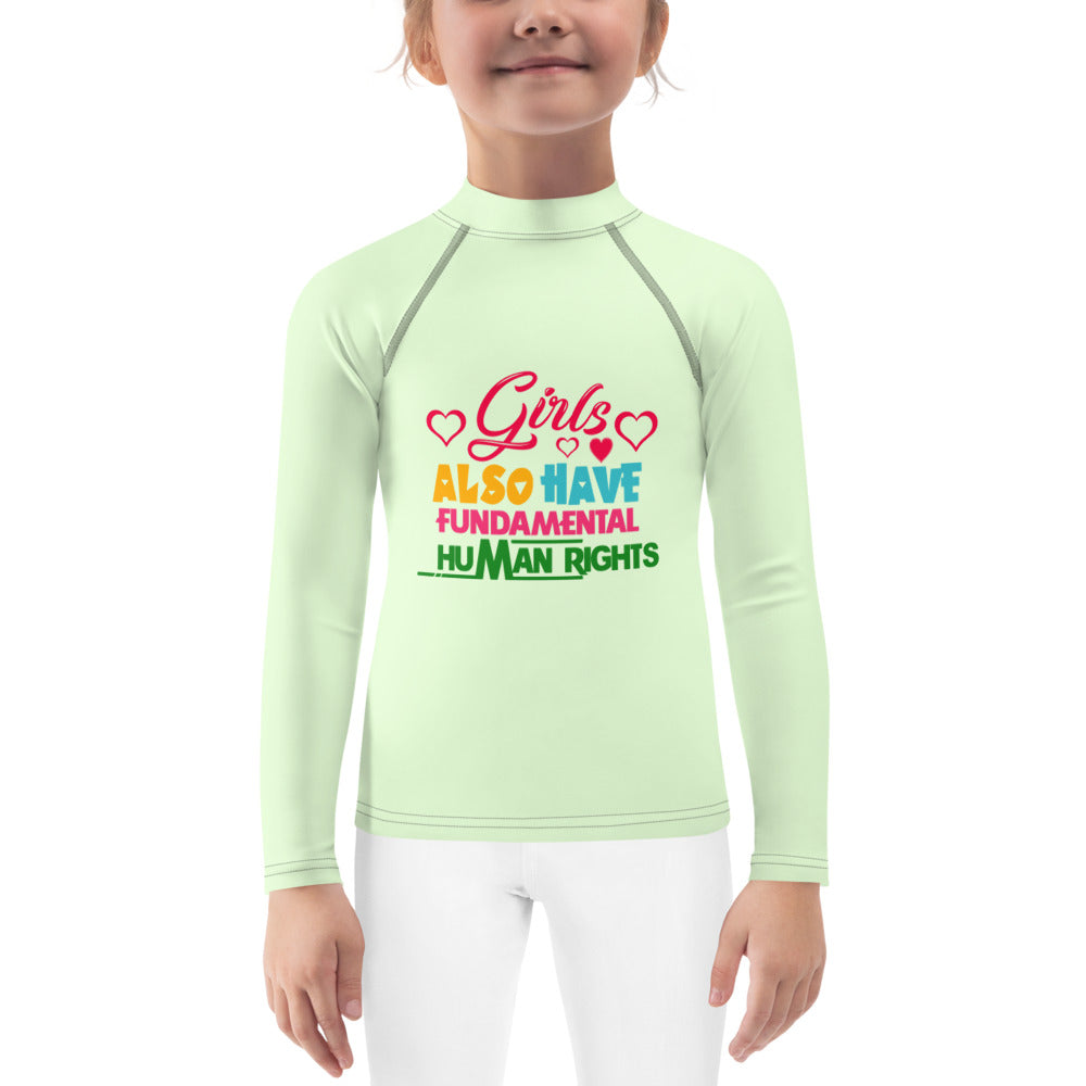 GIRLS ALSO HAVE FUNDAMENTAL HUMAN RIGHTS - Kids Rash Guard