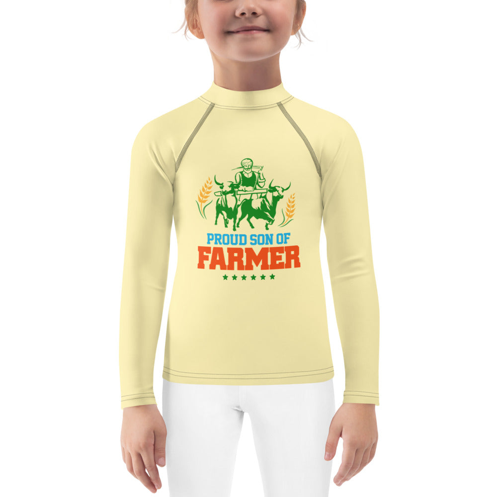 PROUD SON OF FARMER - Kids Rash Guard