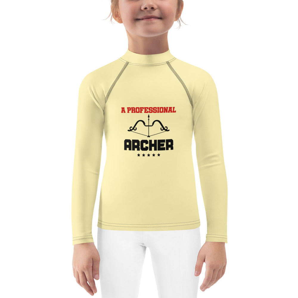 A PROFESSIONAL ARCHER - Kids Rash Guard