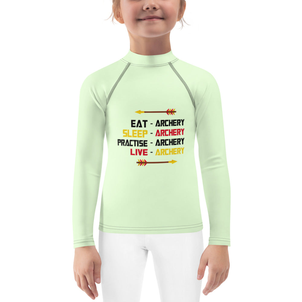 EAT-ARCHERY... - Kids Rash Guard